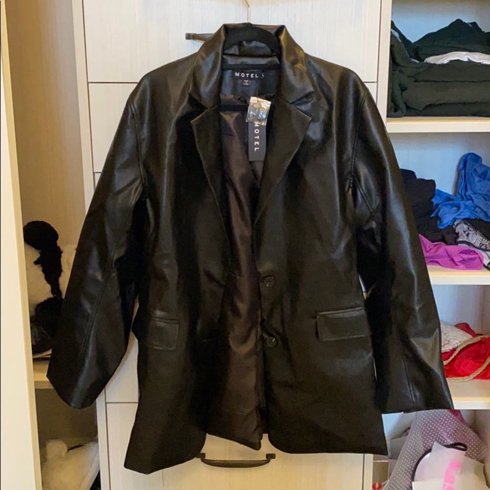 OVERSIZED LEATHER BLAZER FROM MOTEL ROCKS